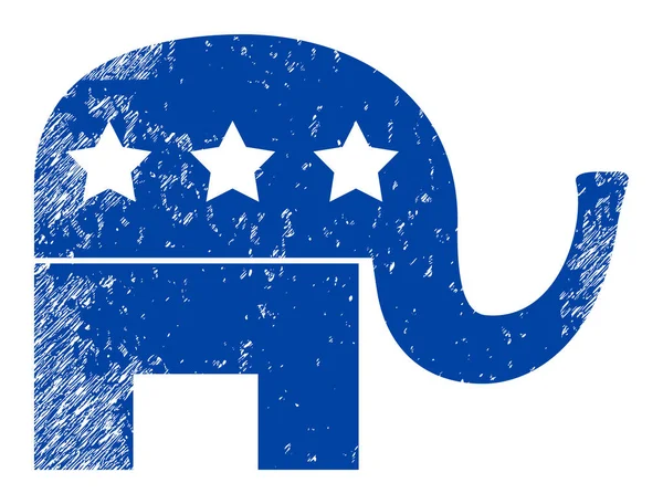 American Political Elephant Scratched Icon Image — Stock fotografie