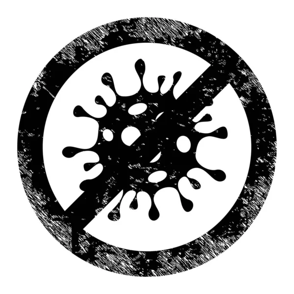 Stop Coronavirus Grunge Icon Image — стоковое фото