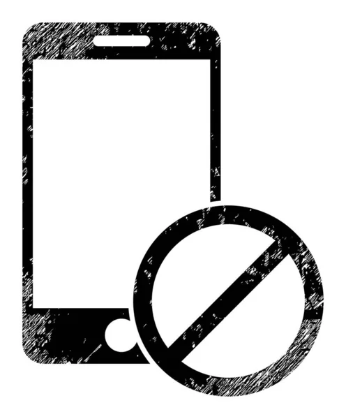 Deny Smartphone Grunge Icon Illustration — Photo