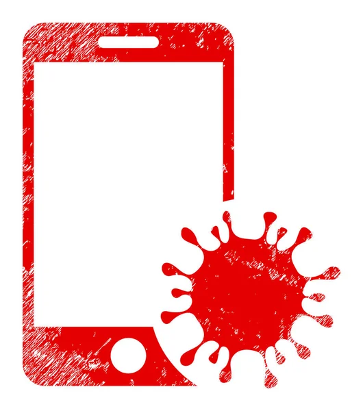 Symbole d'icône de Grunge de téléphone intelligent infecté — Photo