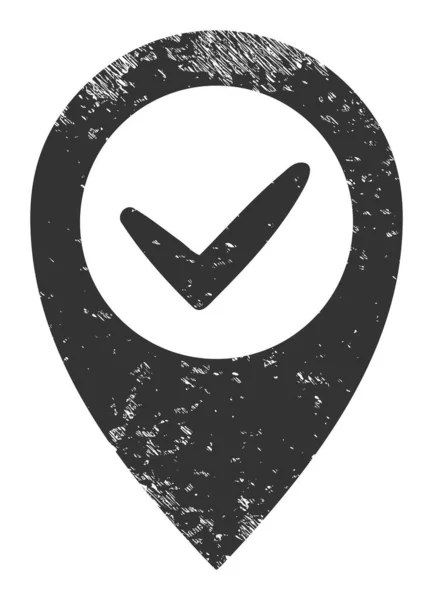 Right Place Scratched Icon Symbol — Zdjęcie stockowe