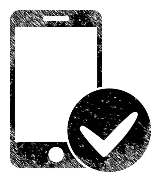 Simbolo icona Grunge Smartphone approvato — Foto Stock
