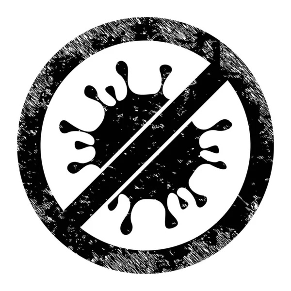 No Coronavirus Scratched Icon Symbol — Zdjęcie stockowe