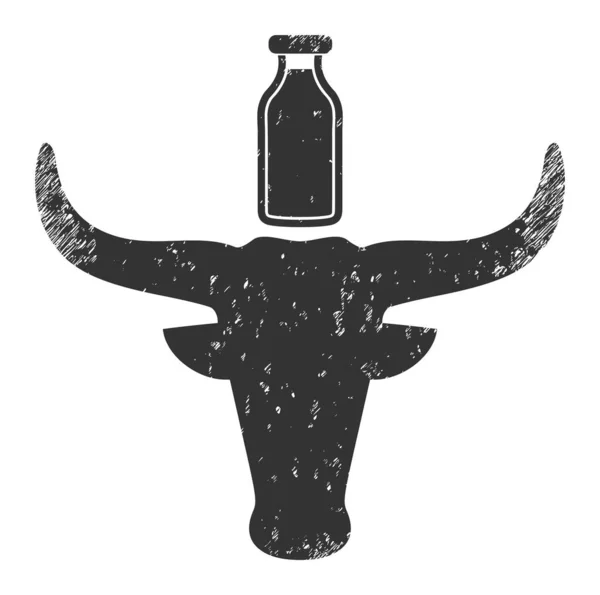 Cow Milk Scratched Icon Illustration — Stock Photo, Image