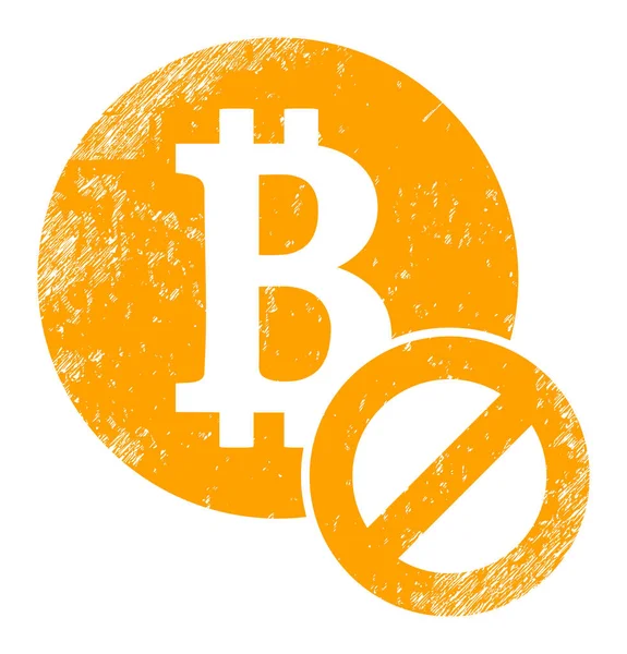 Stop Bitcoin Grunge Icon Symbol — Foto de Stock