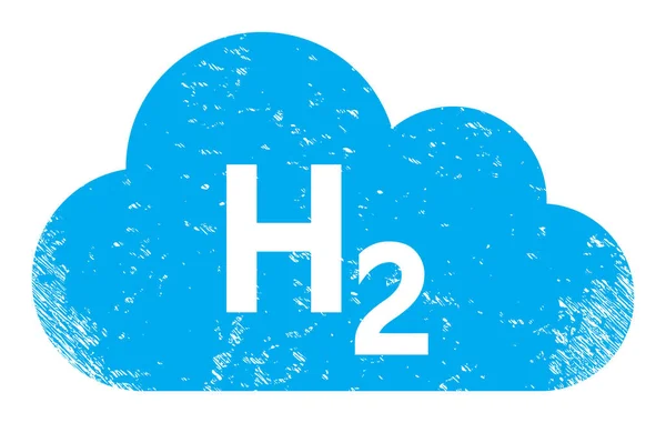 Hydrogen Gas Scratched Icon Symbol — Stockfoto