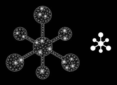 Polygonal 2D Mesh Linked Hub with Glare Spots