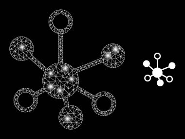 Polygonal Network Mesh Connections with Lightspots