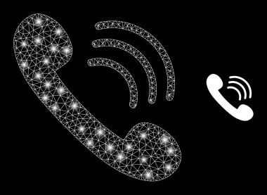 Polygonal Wire Frame Mesh Phone Call with Lightspots