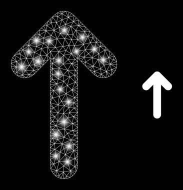 Çokgen Ağ Ağı Işık Noktalarıyla Yukarı Taşı