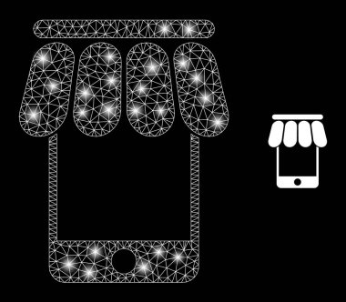 Polygonal Wire Frame Mesh Mobile Shop with Lightspots