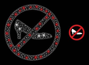 Polygonal Wire Frame Mesh Forbidden Shoes with Lightspots