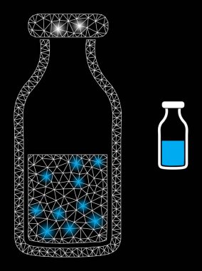 Polygonal Network Mesh Water Bottle with Light Spots