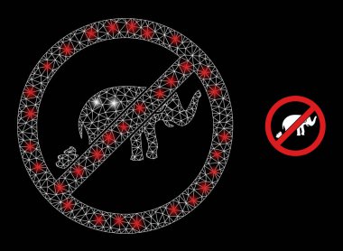 Polygonal Wire Frame Mesh Stop Elephant Shit with Lightspots
