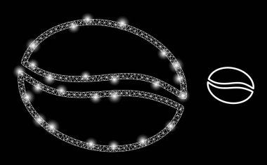 Polygonal Wire Frame Mesh Cacao Beans with Magic