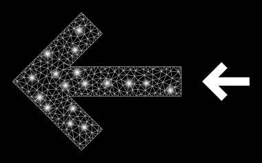 Polygonal Network Mesh Left Direction Arrow with Lightspots