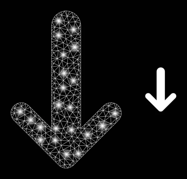 폴리곤 카르 카세스 메시 (Mesh Arrow) - 빛의 점들 과 함께 다운 — 스톡 벡터
