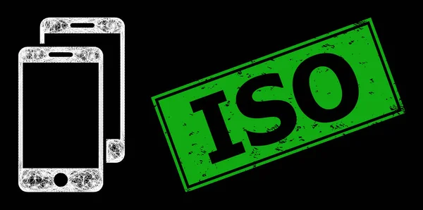 Текстурированная печать ISO и штриховка с яркими пятнами — стоковый вектор