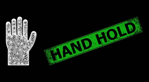 Gescheurde handstempel imitatie en uitgebroed handgaas met heldere lichtvlekken — Stockvector