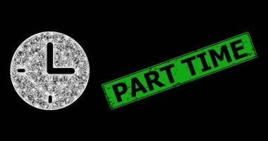 Parlak Parlak Noktalarla Dokulu Yarım Zaman Rozeti ve Yumurtadan Çıkan Zaman Ağı