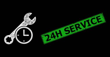 Kauçuk 24H Servis Mührü ve Ağ Onarım Zamanı Parlak Flash Düğümleriyle