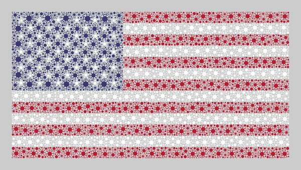 Σημαία ΗΠΑ - Κολάζ στοιχείων του ιού — Διανυσματικό Αρχείο
