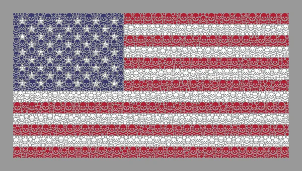 Bandera Death USA - Mosaico de iconos venenosos — Archivo Imágenes Vectoriales