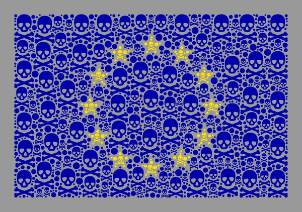 Drapeau Pirate Europe Mosaïque d'icônes mortes — Image vectorielle