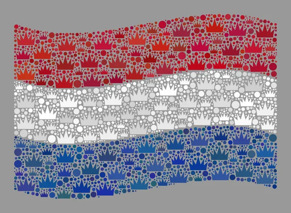 Royalty Waving Nederland vlag - Mozaïek van Koninklijke Items — Stockvector
