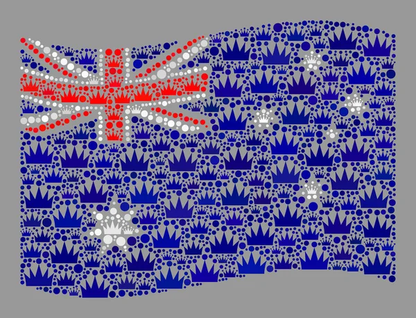 Značka mávání Austrálie vlajka - Koláž královských objektů — Stockový vektor