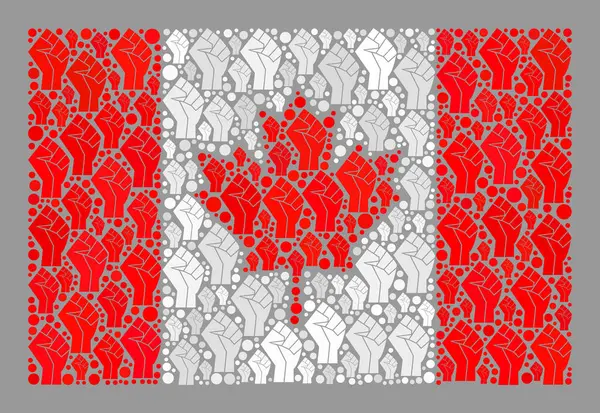 Protest Kanada Flagge - Collage mit Fingern Punch Items — Stockvektor