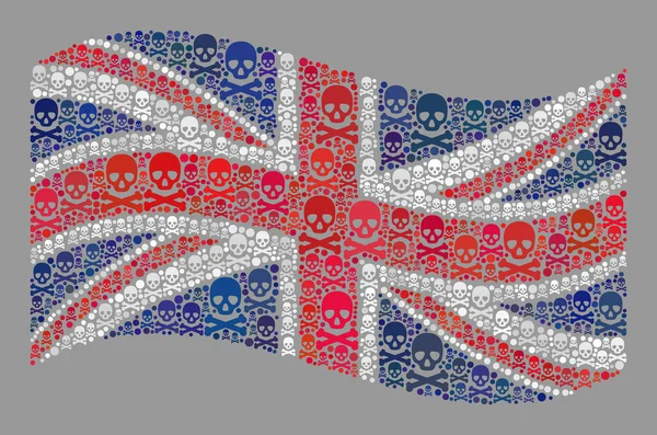 Hazard United Kingdom Flag - Collage with Evil Items — Vettoriale Stock