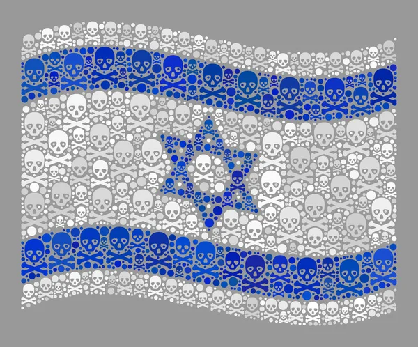 위험 한 이스라엘의 국기 - 해적 행위에 대한 반감 이 팽배 한 콜라주 — 스톡 벡터