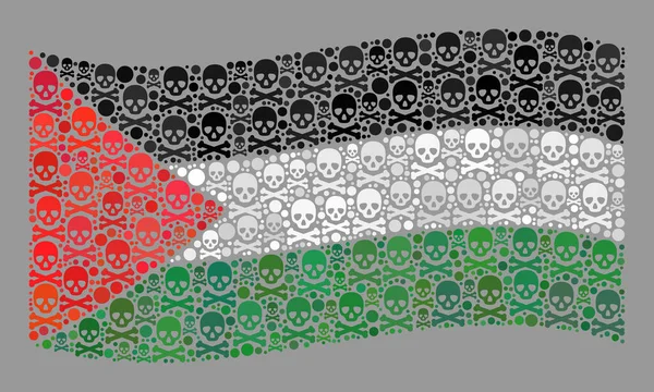 Bandeira da Palestina Hazard Mosaic of Piracy Elements — Vetor de Stock