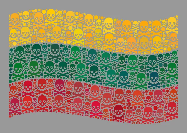 Dood Litouwen vlag - Collage van giftige elementen — Stockvector