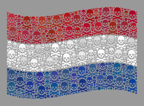 Piraat Nederland Vlag - Mozaïek met boze elementen — Stockvector