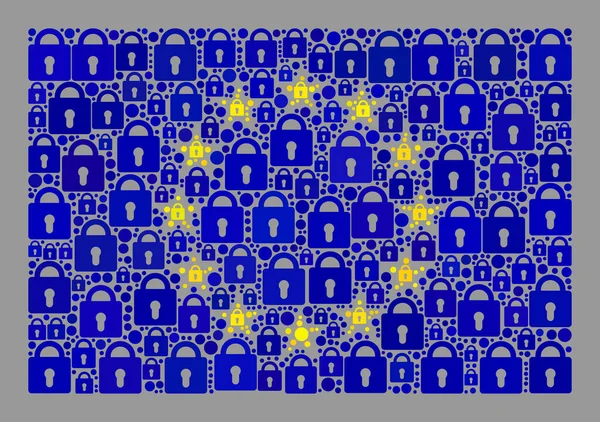 Garde Drapeau Europe Mosaïque avec serrures — Image vectorielle