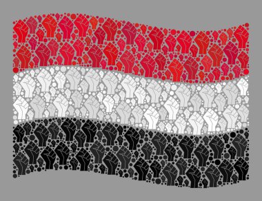 Sallanan Yemen Bayrağıyla Savaş - Mozaik ile Vahşi El Nesneleri