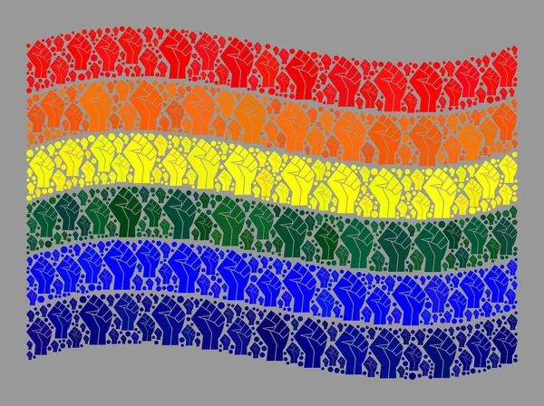 Drapeau LGBT - Mosaïque avec des éléments bruts de la main — Image vectorielle