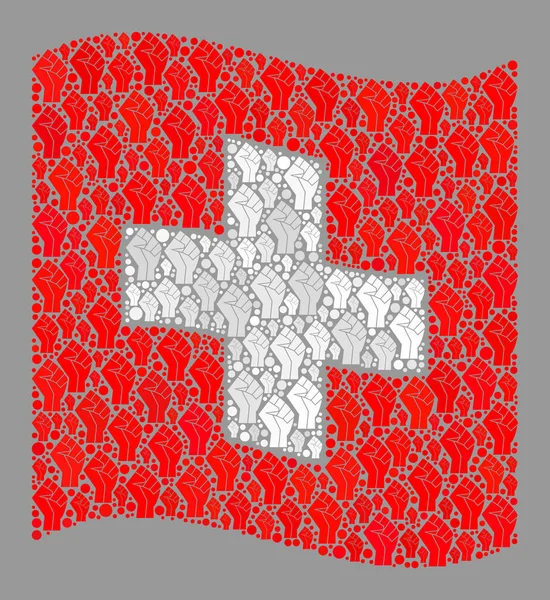 飘扬的瑞士国旗-指甲花冲刺元素 — 图库矢量图片