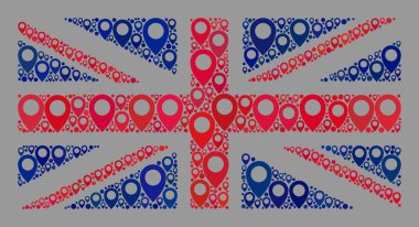 İşaretçi Büyük Britanya Bayrağı - Yol İşaretleri Kolajı