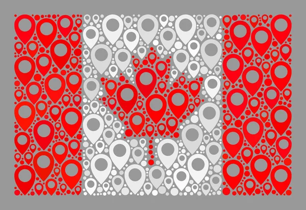 Targeting Canada Flag - Collage with Pin Icons — Stock Vector