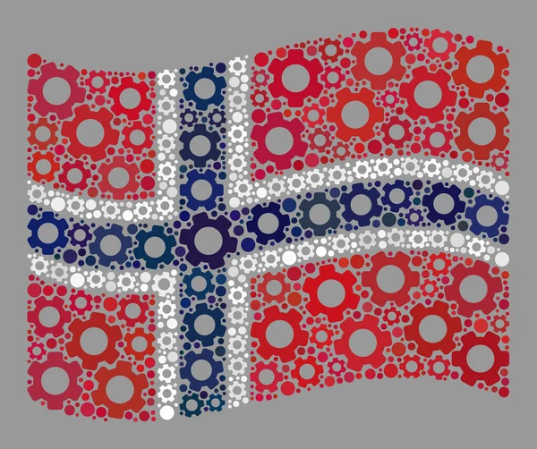 Хвильова система Норвезький прапор - колаж з елементами кога — стоковий вектор