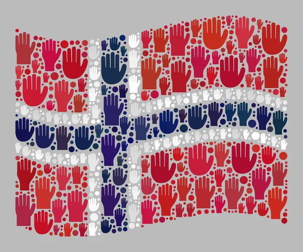 Waving Electoral Norway Flag - Collage of Raised Election Arms — стоковий вектор