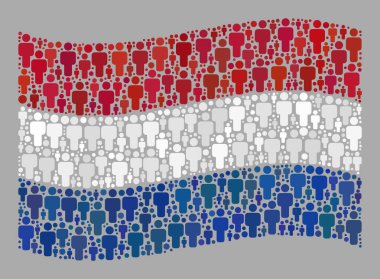 Hollanda Halkı Bayrağını Sallıyor - Erkek Elementleriyle Kolaj