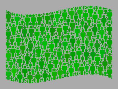 Demokratik Yeşil Bayrak Dalgalanması - İnsan Simgeleri Mozaiği
