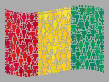 Demokratik Gine Bayrağını Sallamak - Erkek Simgeleriyle Kolaj