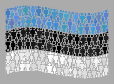 El sallayan Demografik Estonya Bayrağı - Kolajı Simgeleri