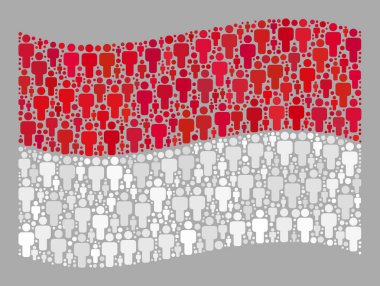 Endonezya Bayrağının Dalgalanması - İnsan Elementleri Mozaiği