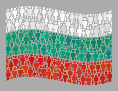Kalabalık Bulgaristan Bayrağını Sallıyor - Simgeli Mozaik